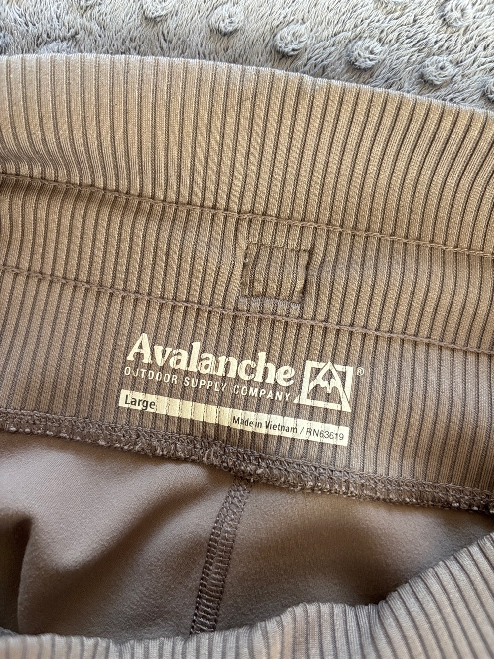 Avalanche Taupe Ribbed Waist Leggings